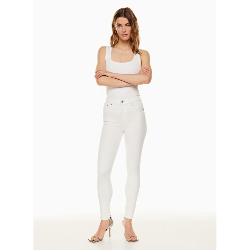Denim Forum Aritzia The Lola Hi-Rise Skinny Jean White 28L x 28 Inseam